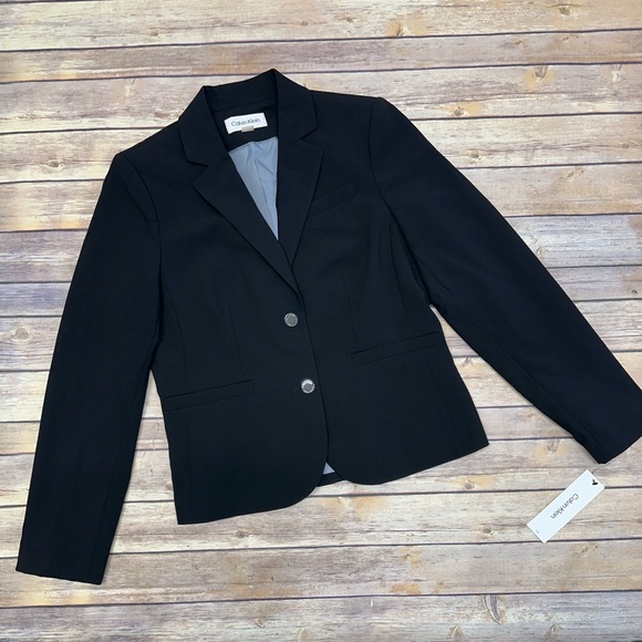 Calvin Klein Women's Two-Button Blazer Black Size 8 - Picture 3 of 7